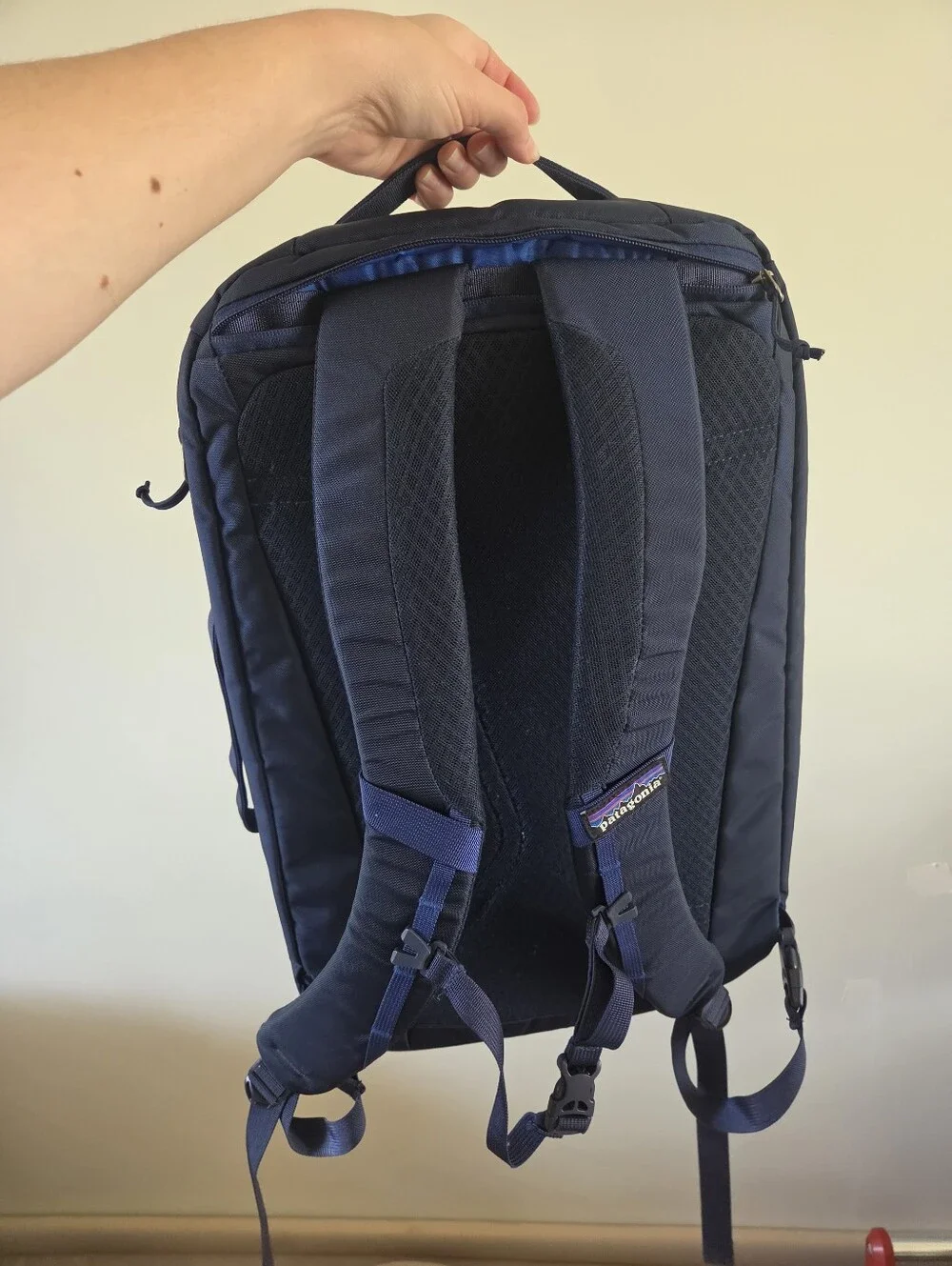 Patagonia Tres 25L 3-Way Convertible Backpack Briefcase Shoulder Bag Navy Blue